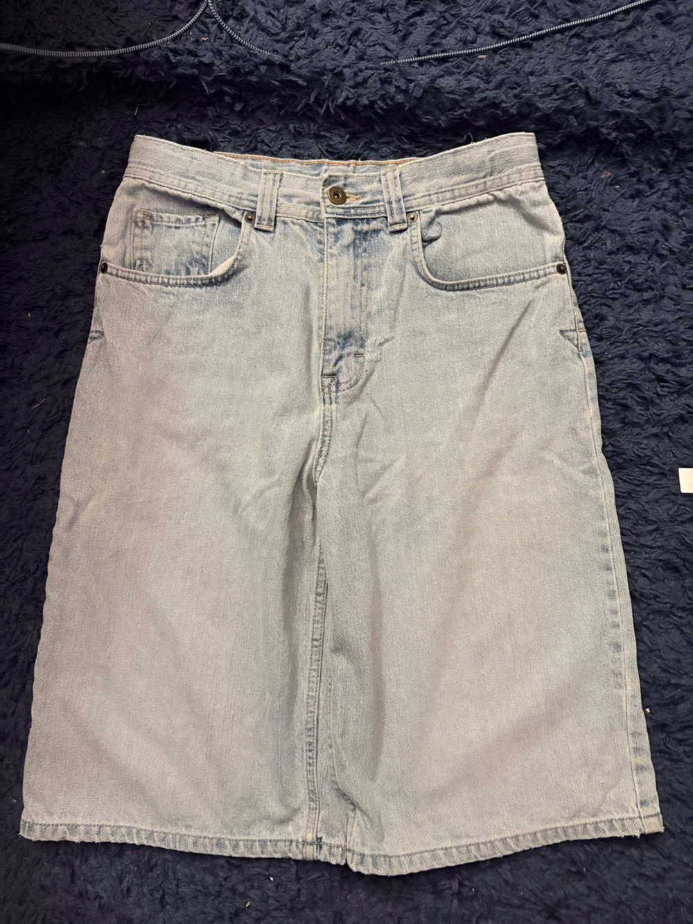 Kids Light Wash Denim Shorts - Soft Pale Blue